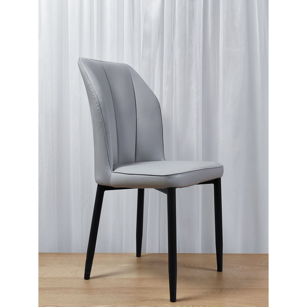 Стул металлический Baizheng 89×43×45 см, искусственная кожа, светло-серый, до 150 кг