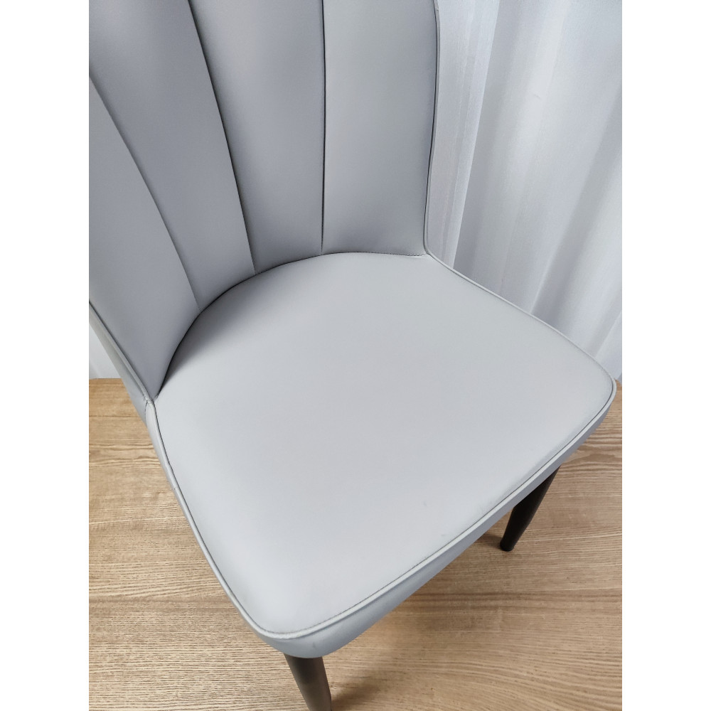 Стул металлический Baizheng 89×43×45 см, искусственная кожа, светло-серый, до 150 кг