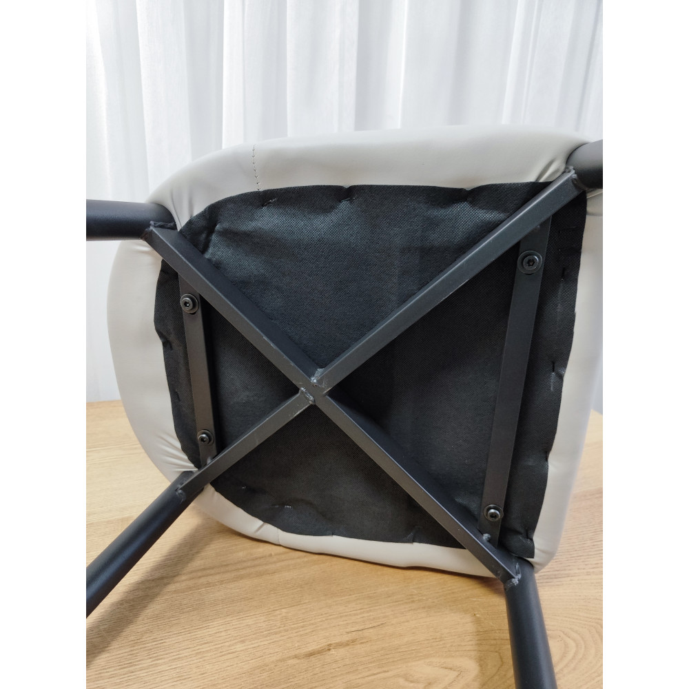 Стул металлический Baizheng 89×43×45 см, искусственная кожа, светло-серый, до 150 кг