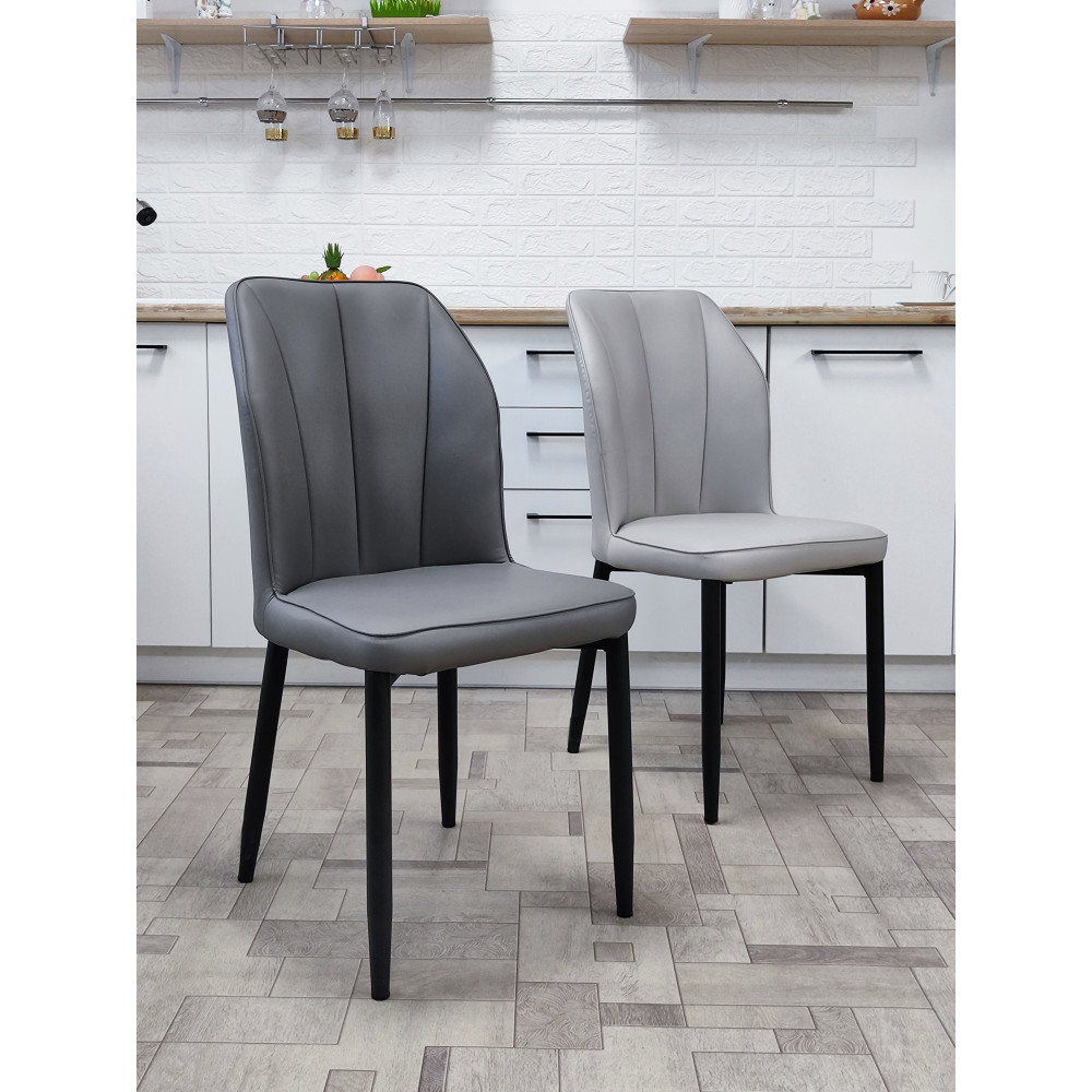 Стул металлический Baizheng 89×43×45 см, искусственная кожа, светло-серый, до 150 кг