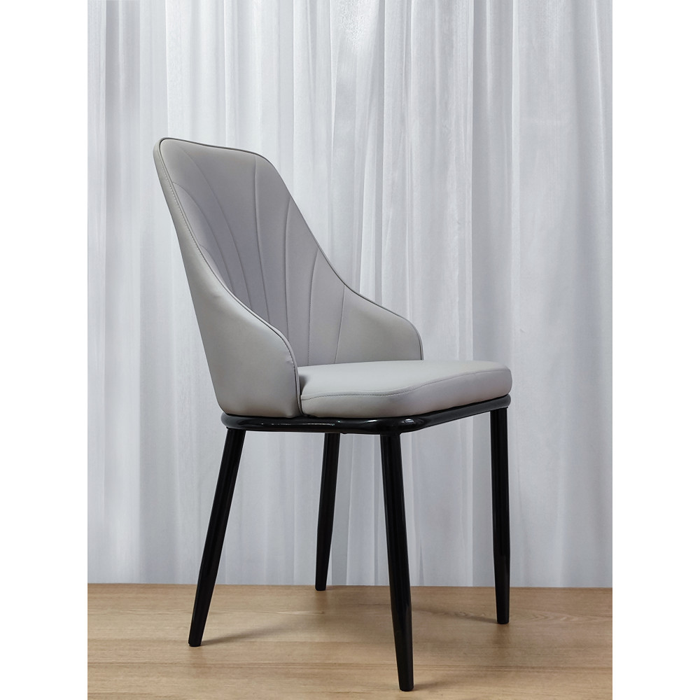 Стул металлический Baizheng 88×47×45 см, искусственная кожа, серый, до 150 кг
