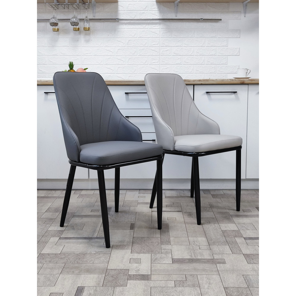 Стул металлический Baizheng 88×47×45 см, искусственная кожа, серый, до 150 кг