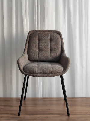 Стул металлический Baizheng BZ-6118K 57×64×86 см, светло-коричневый, износостойкий текстиль, до 150 кг