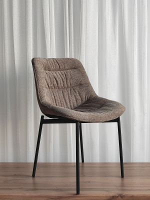 Стул металлический Baizheng BZ-6138K 55×55×80,5 см, коричневый, износостойкий текстиль, до 150 кг