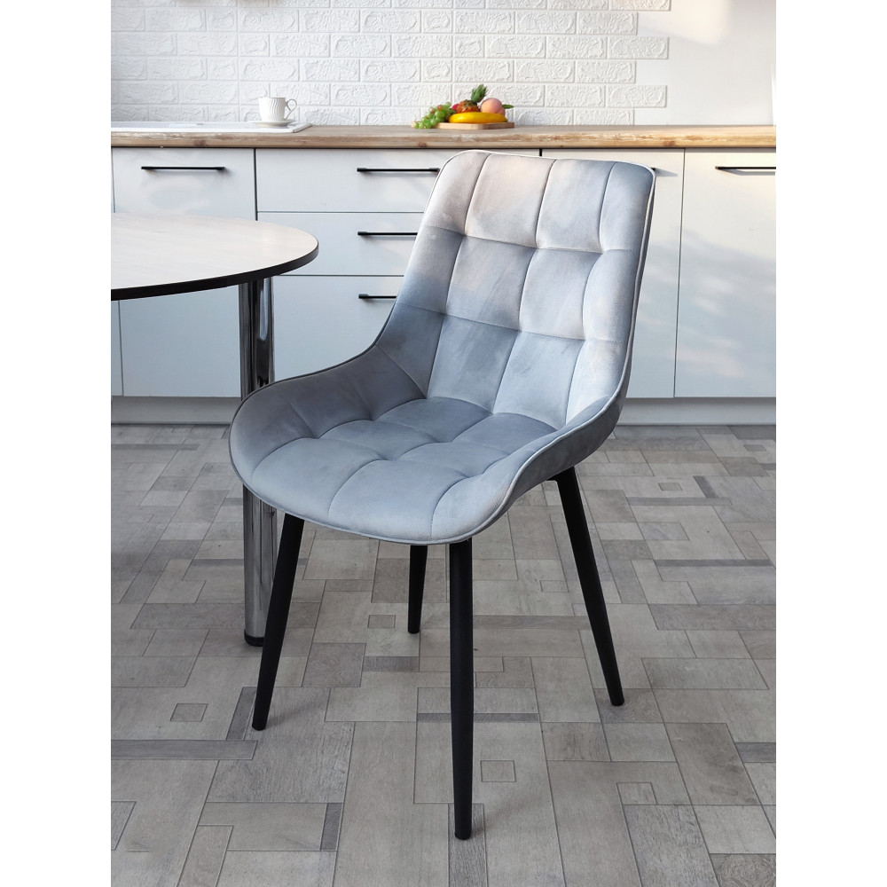 Стул металлический Baizheng 88×40×50 см, текстиль, светло-серый, до 150 кг