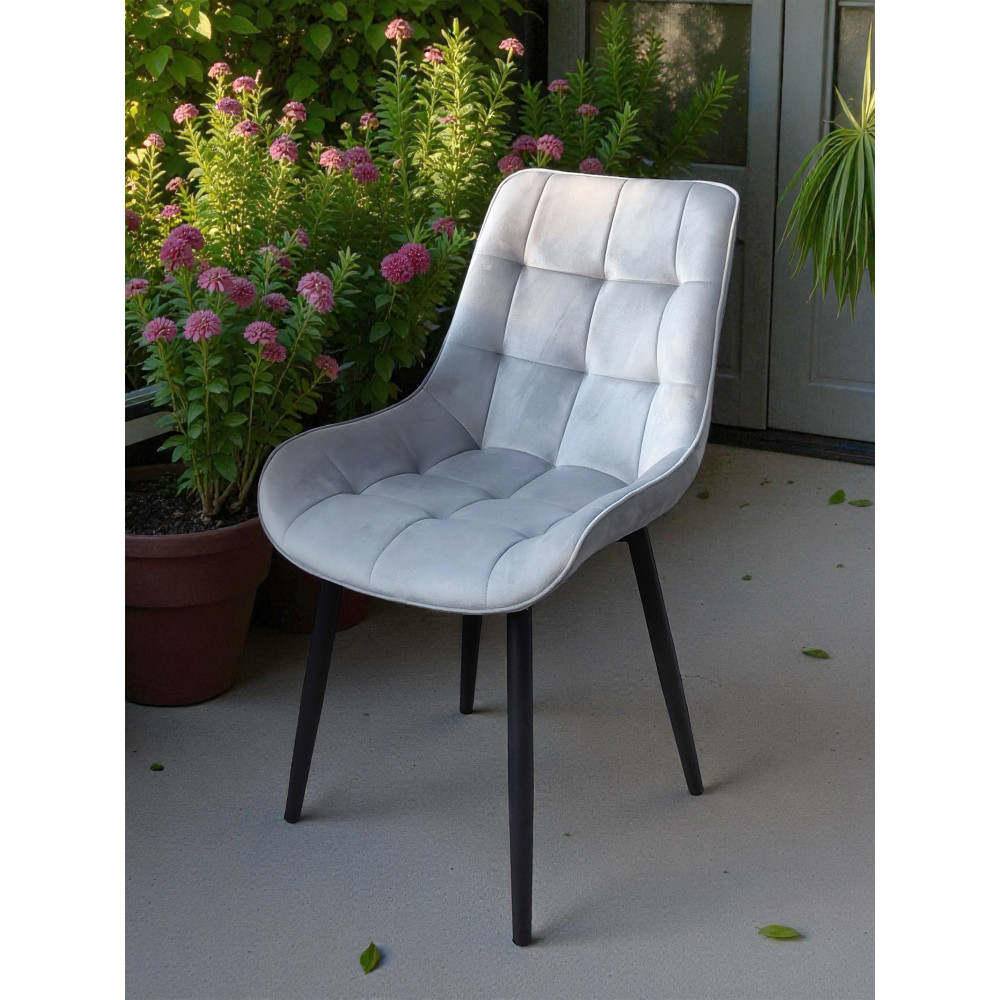 Стул металлический Baizheng 88×40×50 см, текстиль, светло-серый, до 150 кг