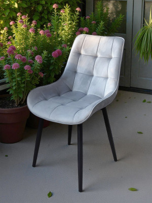 Стул металлический Baizheng 88×40×50 см, текстиль, светло-серый, до 150 кг