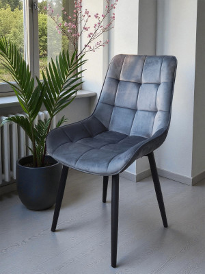 Стул металлический Baizheng 88×40×50 см, текстиль, серый, до 150 кг