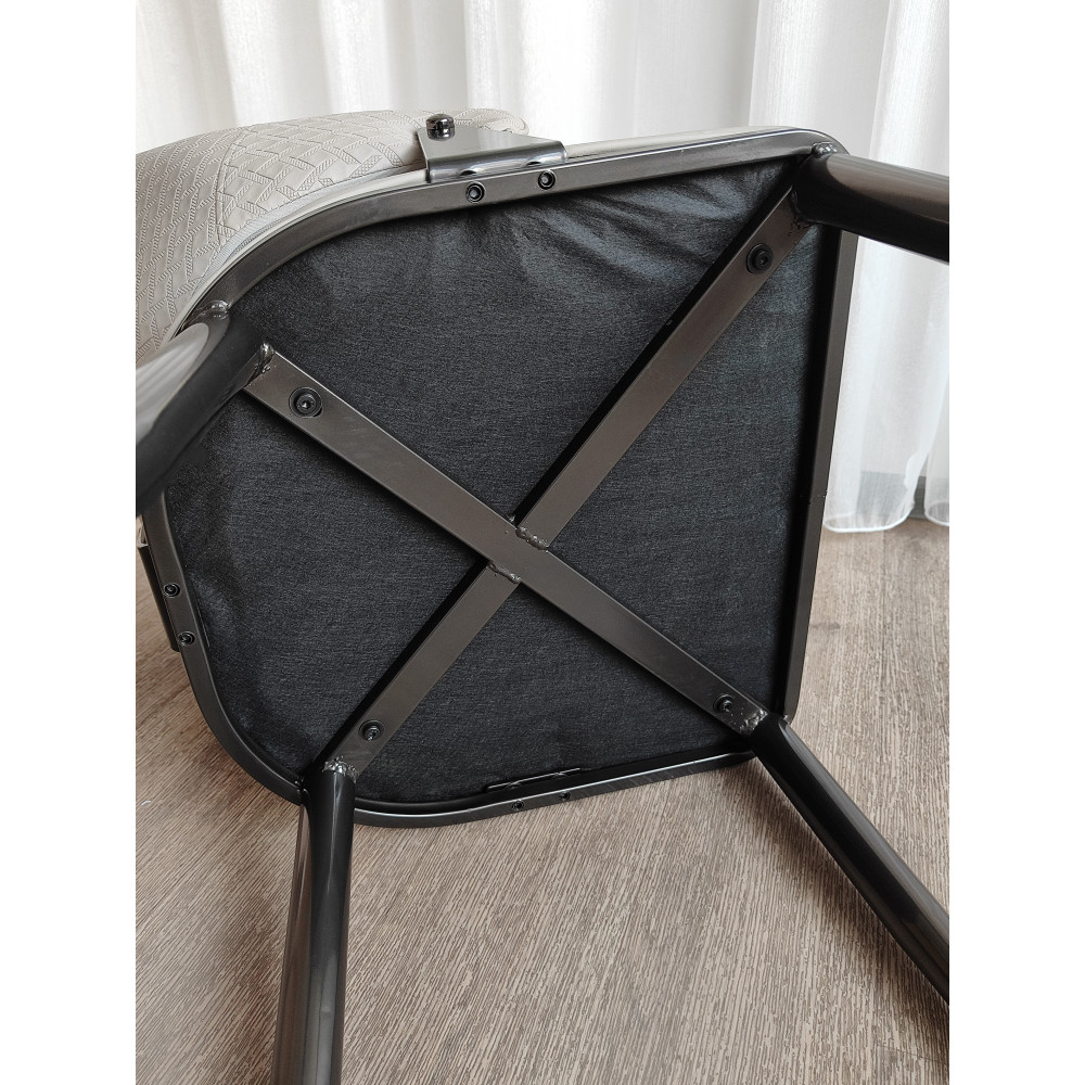 Стул металлический Baizheng 90×49×46 см, искусственная кожа, песочный, до 150 кг