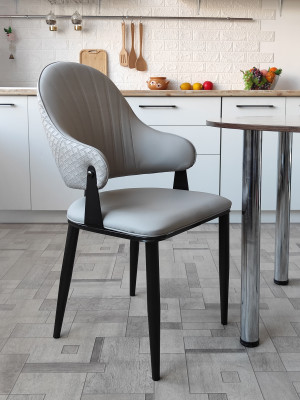 Стул металлический Baizheng 90×49×46 см, искусственная кожа, песочный, до 150 кг