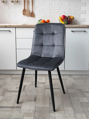 Стул металлический Baizheng 88×40×50 см, текстиль, темно-серый, до 150 кг, 2 вариант