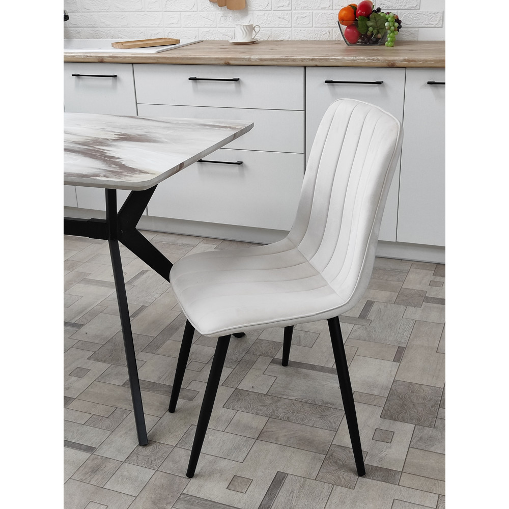 Стул металлический Baizheng 40×50×88 см, текстиль, бежевый, до 150 кг