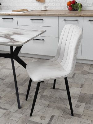 Стул металлический Baizheng 40×50×88 см, текстиль, бежевый, до 150 кг