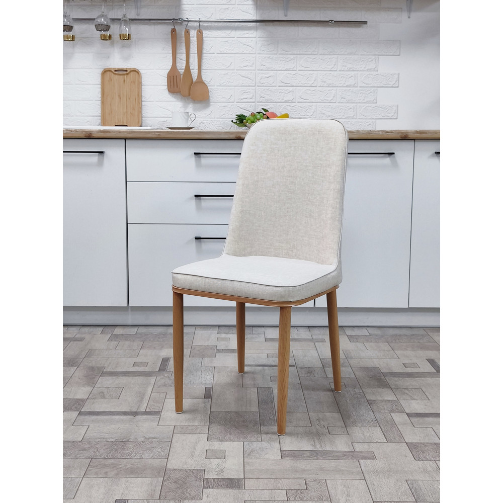 Стул металлический Baizheng 89×40×40 см, текстиль, серо-бежевый, до 150 кг