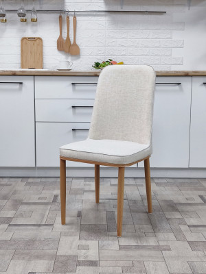 Стул металлический Baizheng 89×40×40 см, текстиль, серо-бежевый, до 150 кг