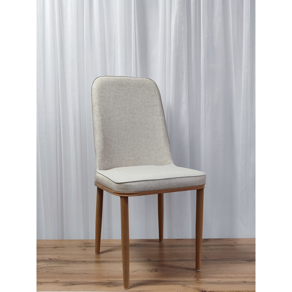 Стул металлический Baizheng 89×40×40 см, текстиль, серо-бежевый, до 150 кг