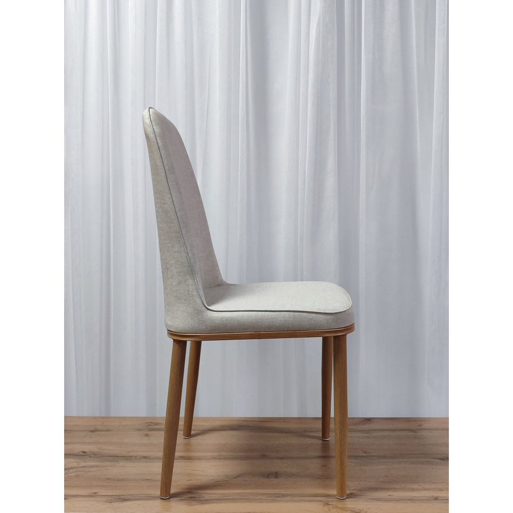 Стул металлический Baizheng 89×40×40 см, текстиль, серо-бежевый, до 150 кг
