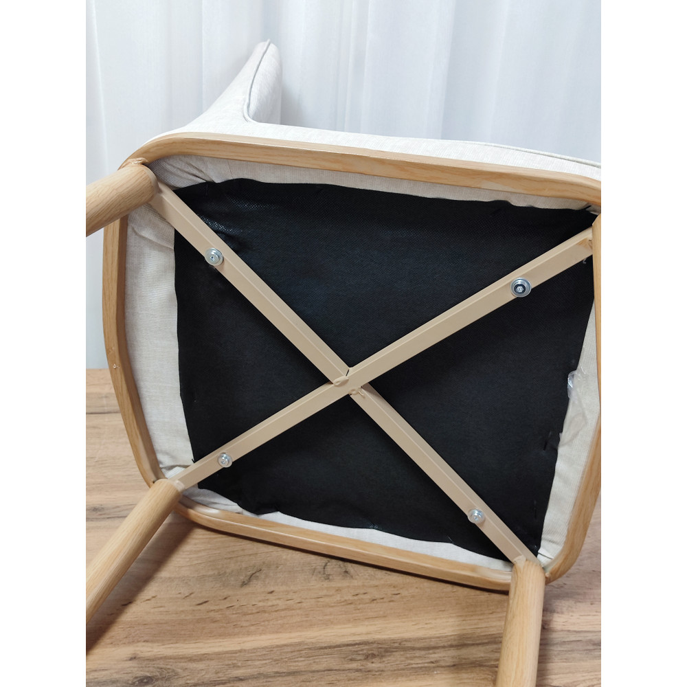 Стул металлический Baizheng 89×40×40 см, текстиль, серо-бежевый, до 150 кг