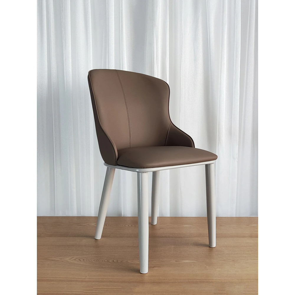 Стул металлический складной Baizheng 76×46×44 см, винилискожа, коричневый