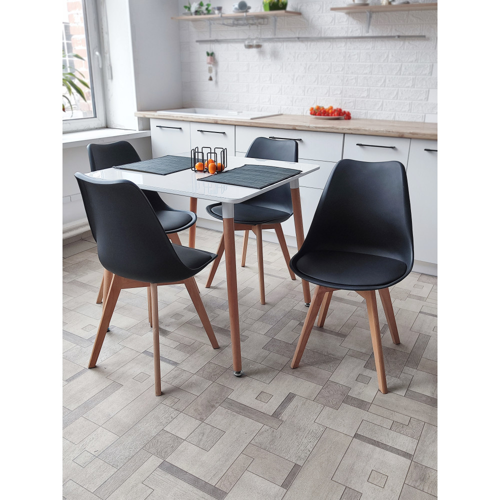 Стул Baizheng 46×49×82 см, полипропилен, мягкое сиденье, черный, до 120 кг