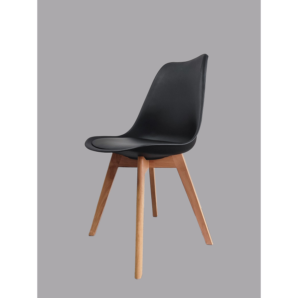 Стул Baizheng 46×49×82 см, полипропилен, мягкое сиденье, черный, до 120 кг