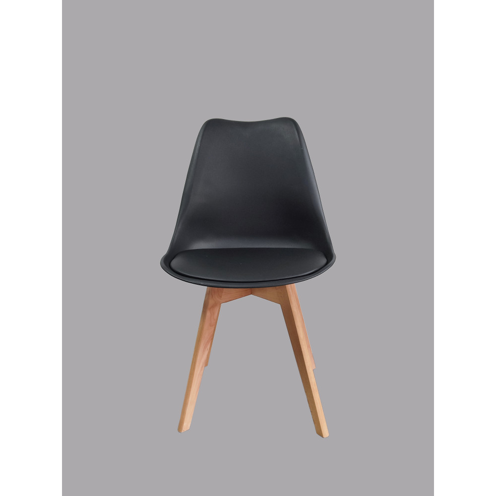 Стул Baizheng 46×49×82 см, полипропилен, мягкое сиденье, черный, до 120 кг