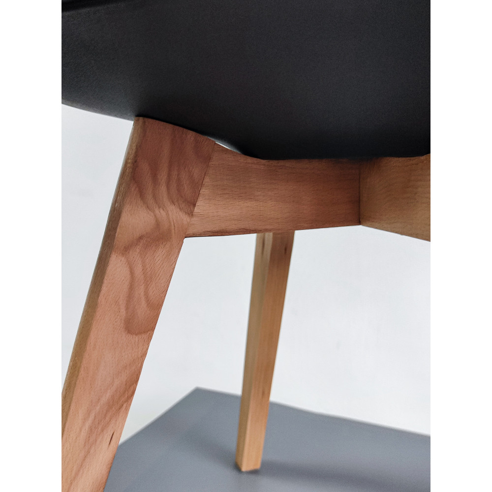 Стул Baizheng 46×49×82 см, полипропилен, мягкое сиденье, черный, до 120 кг
