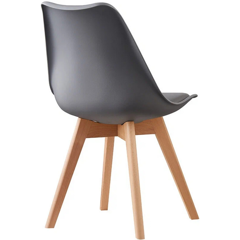 Стул Baizheng 46×49×82 см, полипропилен, мягкое сиденье, серый, до 120 кг