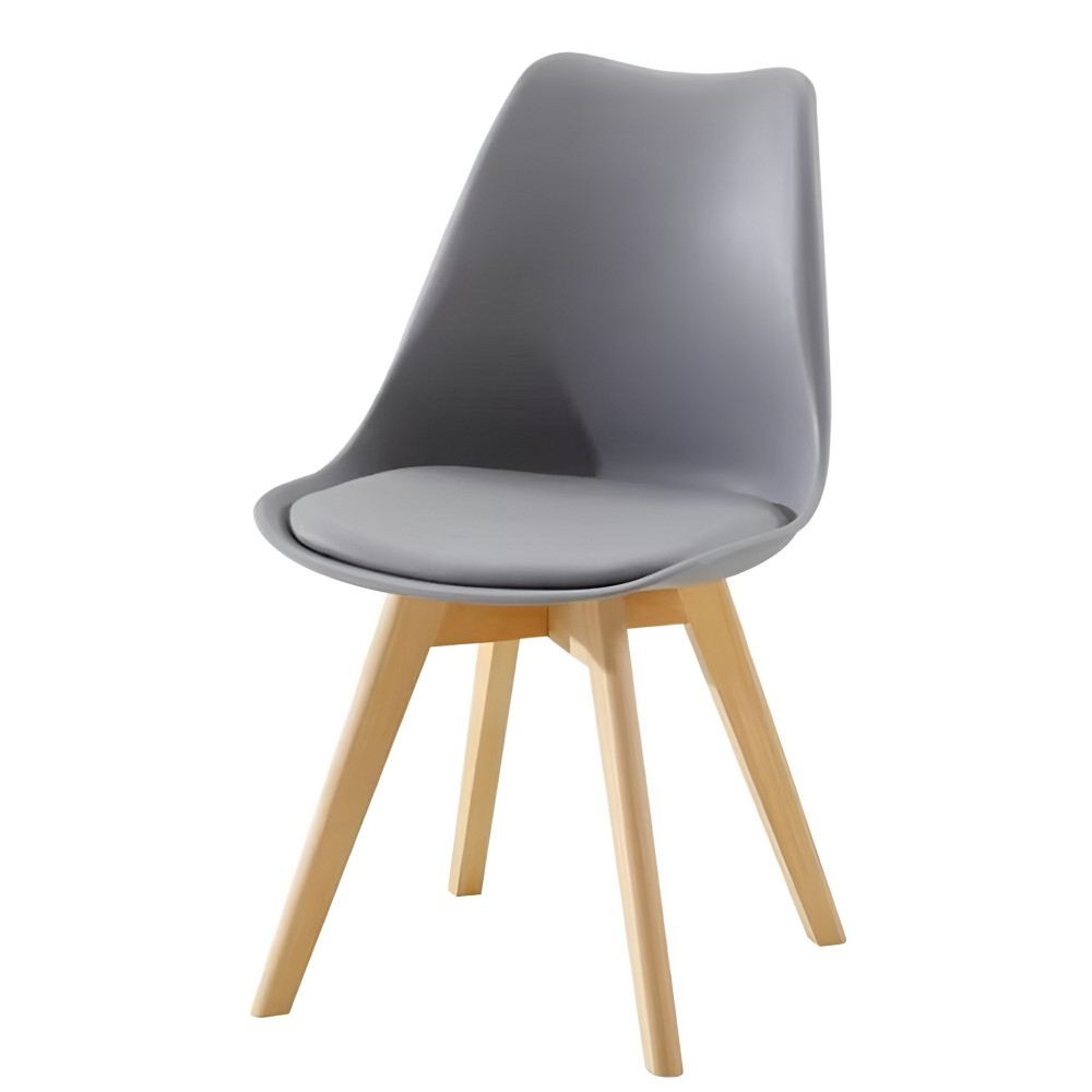 Стул Baizheng 46×49×82 см, полипропилен, мягкое сиденье, серый, до 120 кг