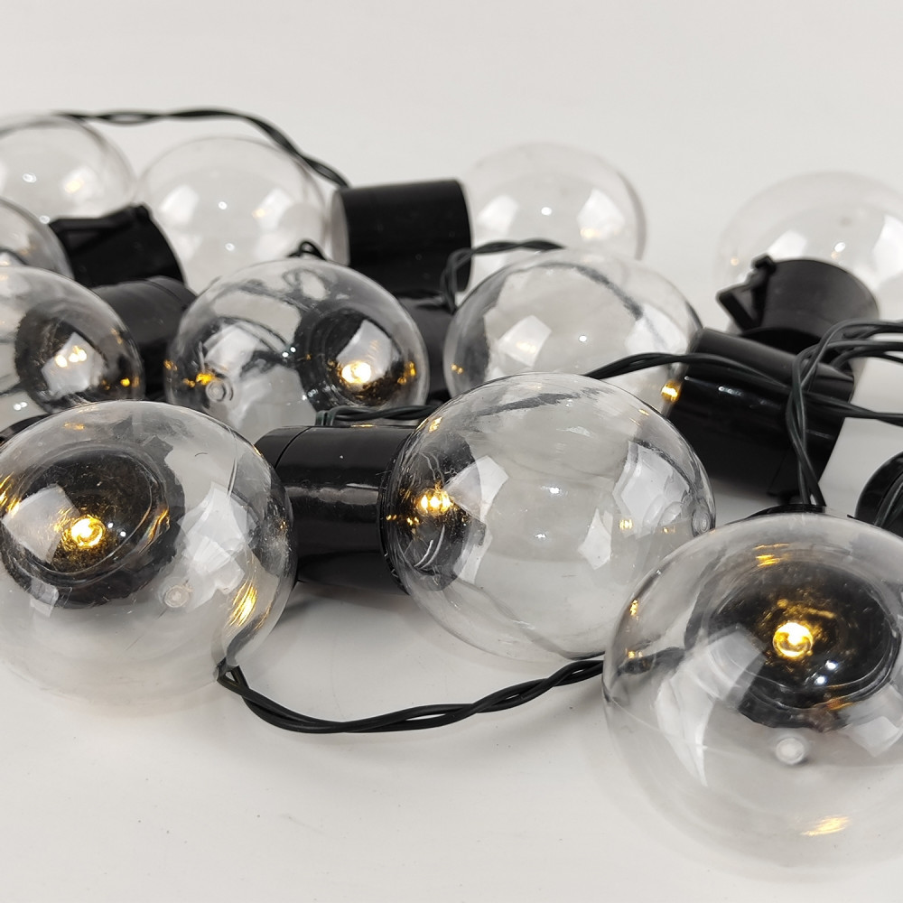 Гирлянда для улицы 20 LED 5 м 8 режимов солнечная батарея теплый свет Лампочка Эдисона Baizheng