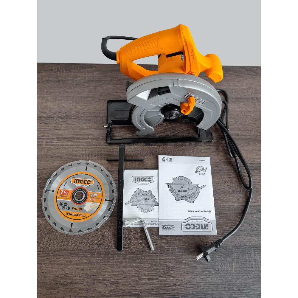 Пила циркулярная INGCO 1200Вт, 5000 об/мин, диск 185мм CS18578 INDUSTRIAL