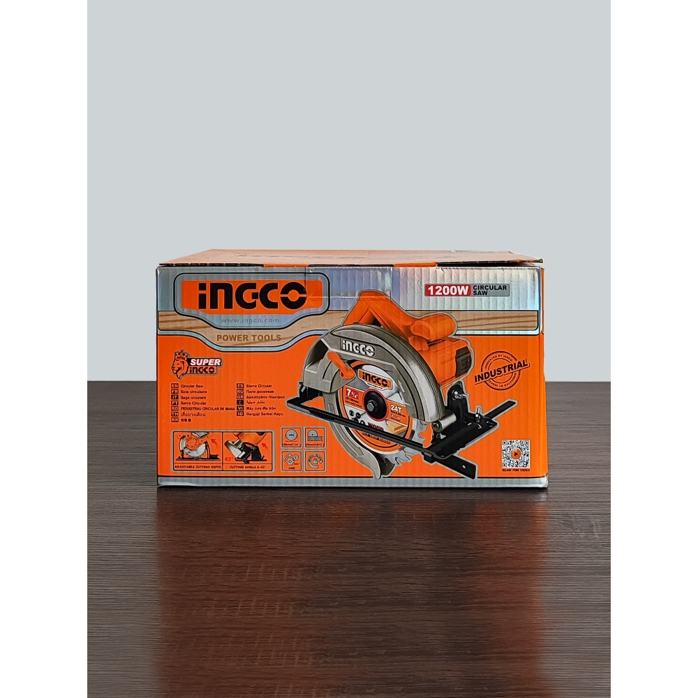 Пила циркулярная INGCO 1200Вт, 5000 об/мин, диск 185мм CS18578 INDUSTRIAL