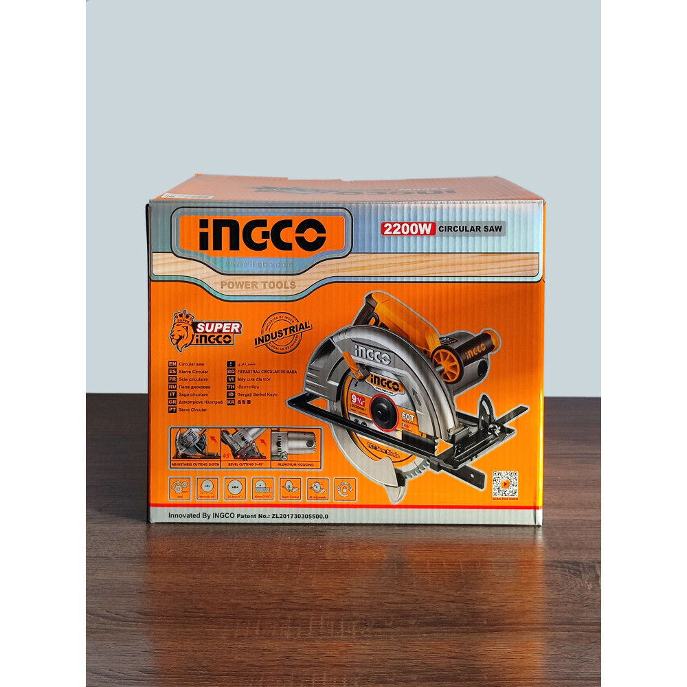 Пила циркулярная INGCO 2200Вт, 3800 об/мин, диск 235мм CS2358 INDUSTRIAL