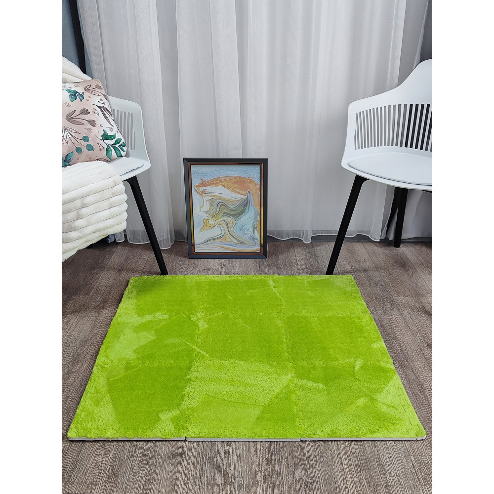 Коврик-пазл 10шт 30*30*1,5см махровый салатовый Baizheng