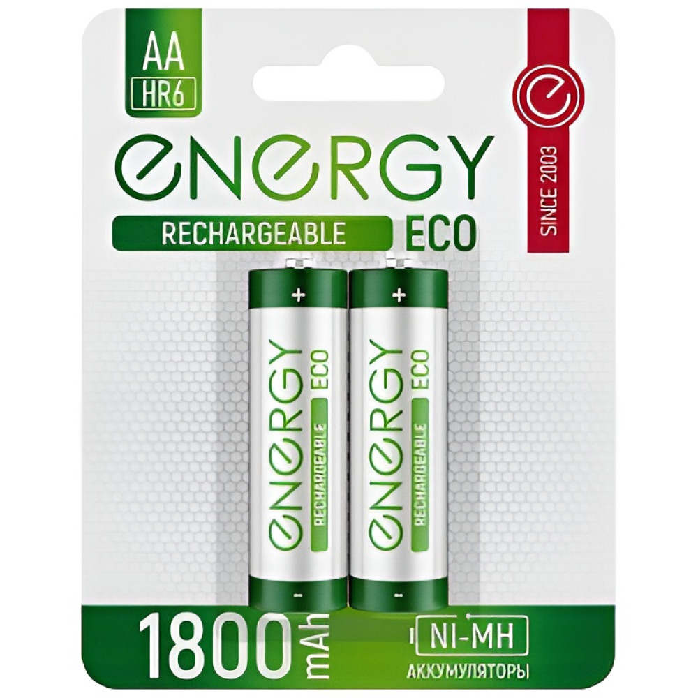 Аккумулятор NiMh АА 1800 Amh упак 2 шт Eco Energy