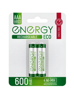 Аккумулятор NiMh ААA 600 Amh упак 2 шт Eco Energy Аккумулятор NiMh ААA 600 Amh упак 2 шт Eco Energy