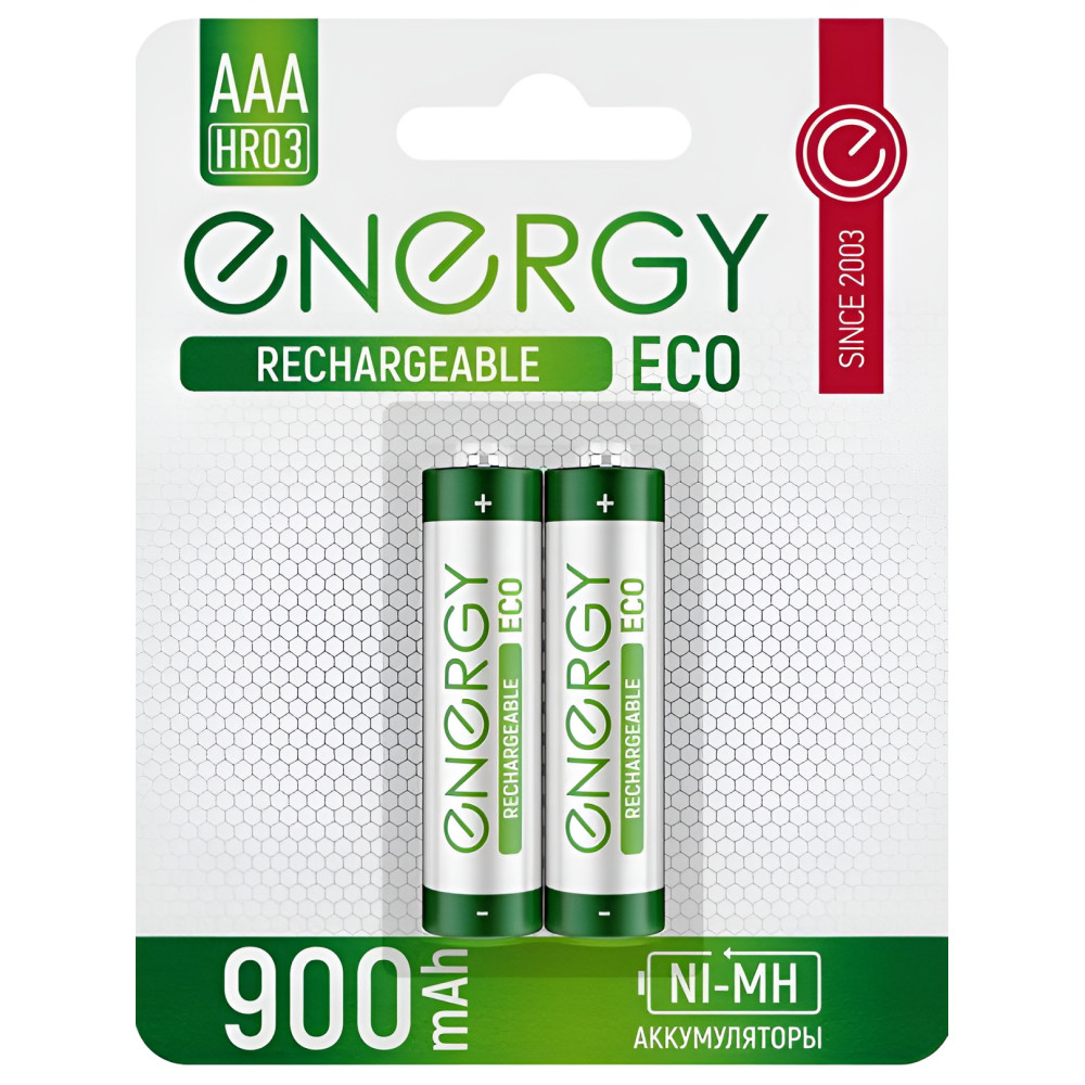 Аккумулятор NiMh ААA 900 Amh упак 2 шт Eco Energy