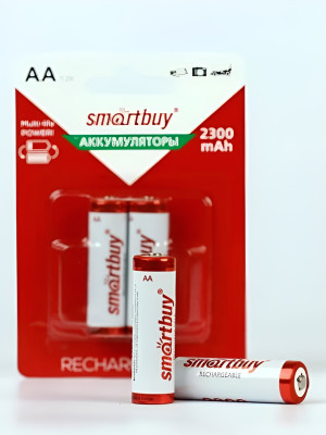 Батарейка AA Пальчиковая 1,5V NiMh аккумуляторная 2300mAh Smartbuy (блистер 2шт) Батарейка AA Пальчиковая 1,5V NiMh аккумуляторная 2300mAh Smartbuy (блистер 2шт)