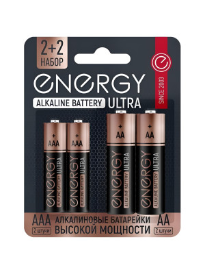 Батарейка алкалиновая АА LR6 + ААА LR03 упак 4 шт Ultra Energy Батарейка алкалиновая АА LR6 + ААА LR03 упак 4 шт Ultra Energy