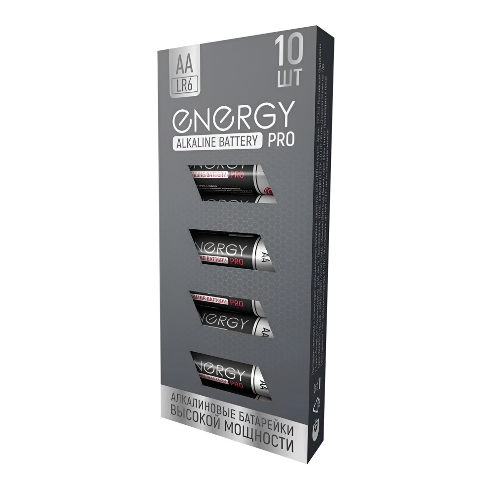 Батарейка алкалиновая АА LR6 упак 10 шт Pro Energy