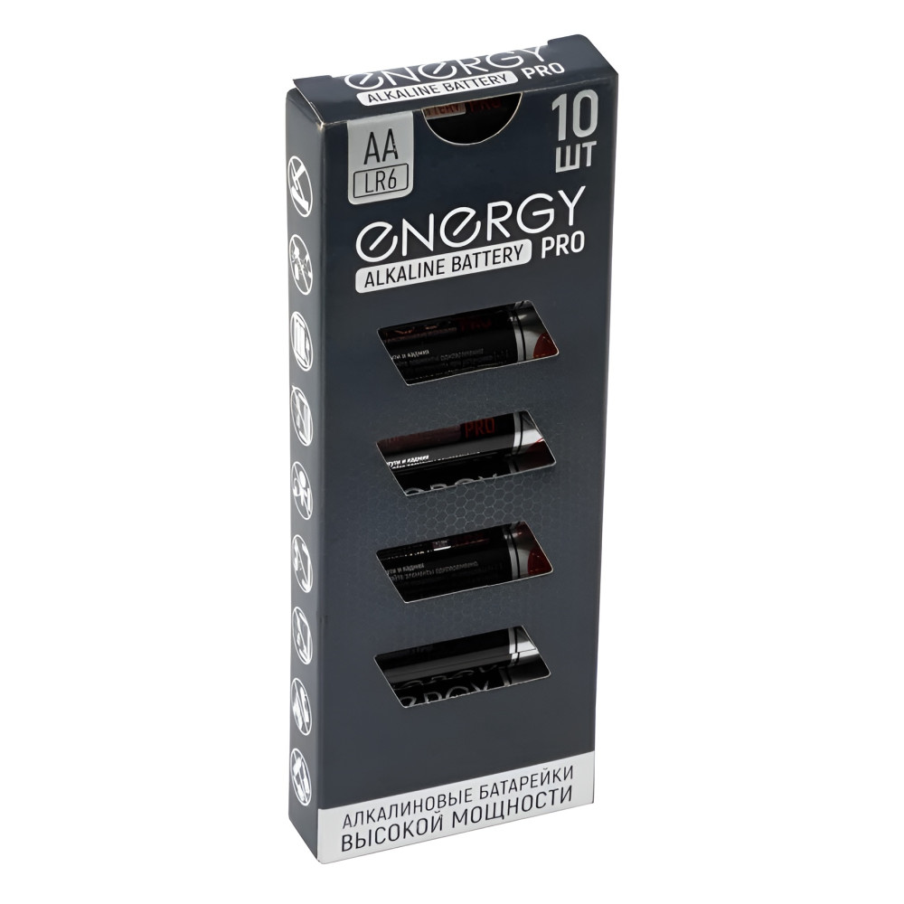 Батарейка алкалиновая АА LR6 упак 10 шт Pro Energy