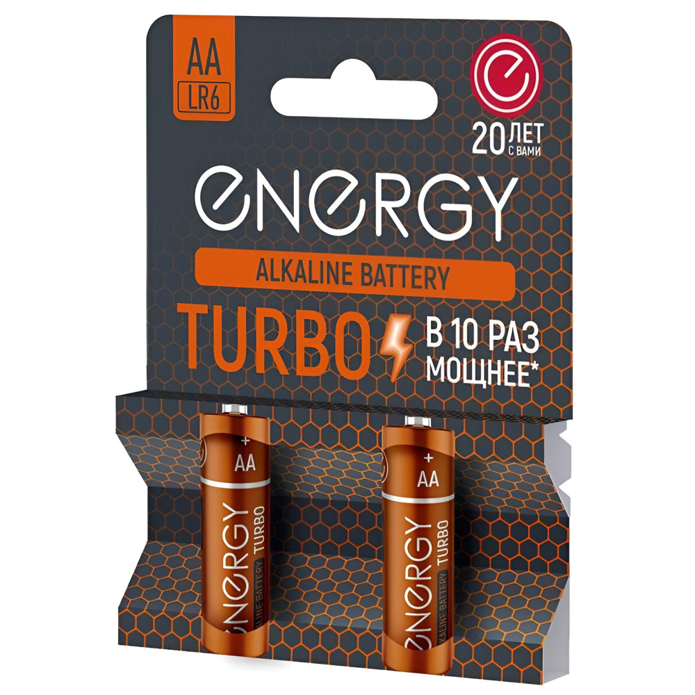 Батарейка алкалиновая АА LR6/2B упак 2 шт Turbo Energy