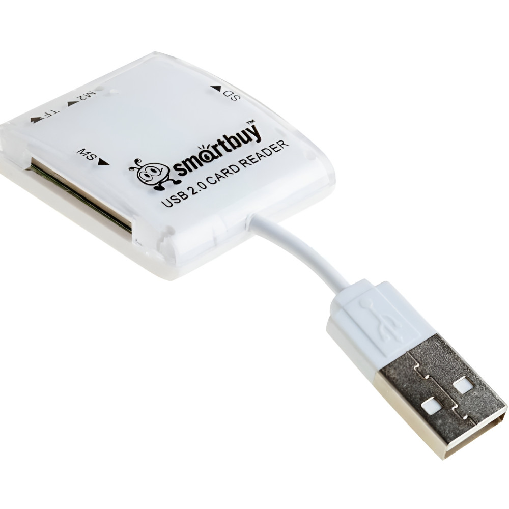 Картридер SBR-713 USB 2.0 - SD/microSD/MS/M2 белый Smartbuy