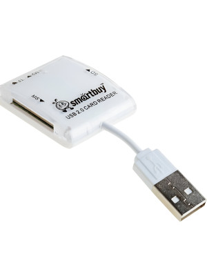 Картридер SBR-713 USB 2.0 - SD/microSD/MS/M2 белый Smartbuy Картридер SBR-713 USB 2.0 - SD/microSD/MS/M2 белый Smartbuy