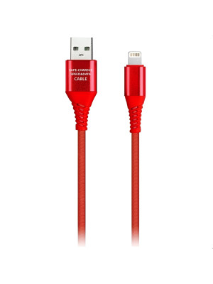 Кабель USB - 8pin в резин оплетке Gear макс 2А 1 м мет након красный Smartbuy Кабель USB - 8pin в резин оплетке Gear макс 2А 1 м мет након красный Smartbuy