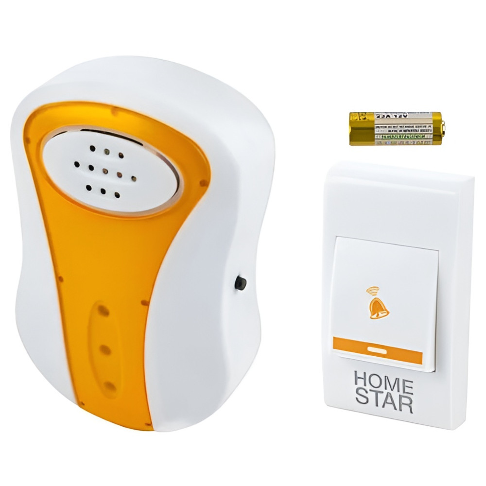 Звонок электрический беспроводной HomeStar HS-0105 с 32 мелодиями бело-голубой