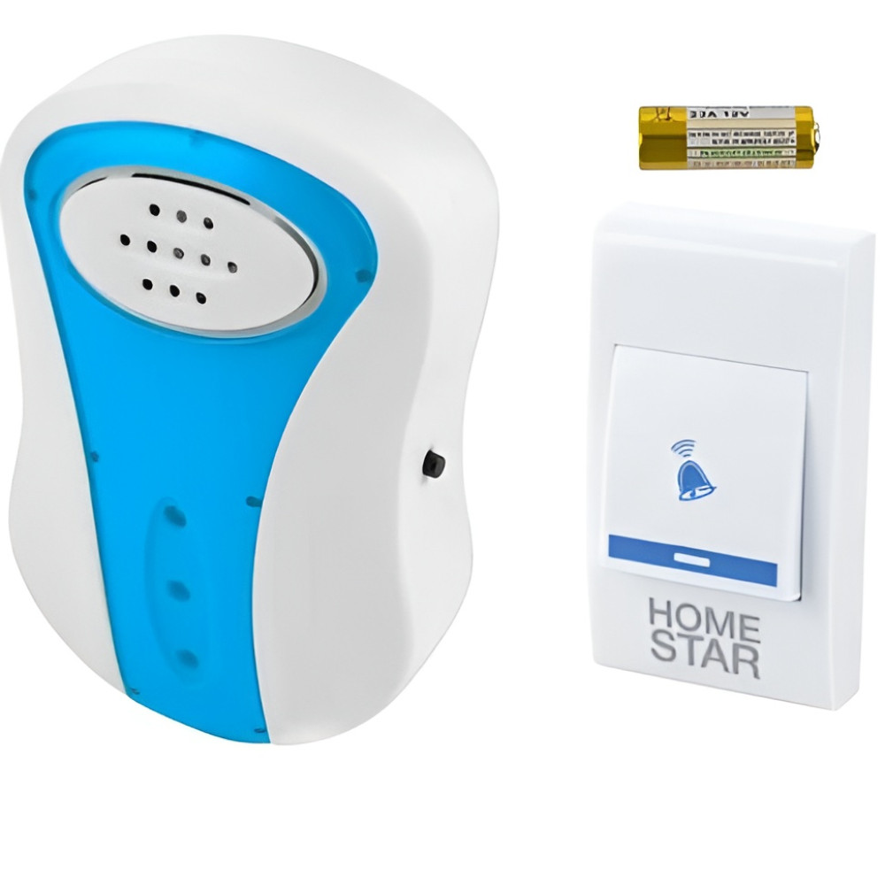 Звонок электрический беспроводной HomeStar HS-0105 с 32 мелодиями бело-оранжевый