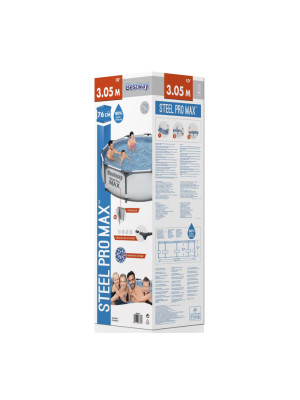 Бассейн каркасный 305x76 см 4678 л с фильтр-насосом BestWay Бассейн каркасный 305x76 см 4678 л с фильтр-насосом BestWay