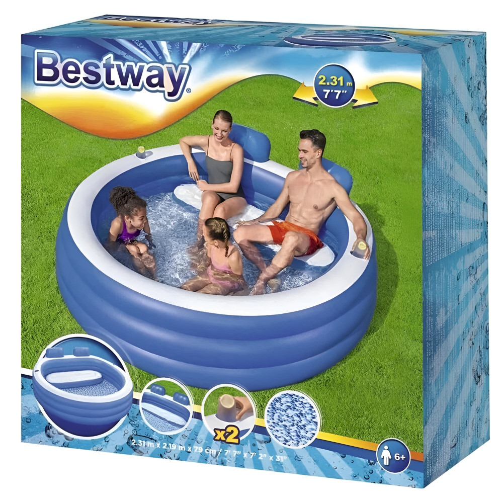 Бассейн надувной 231x219x79 см 852 л Парадайз BestWay