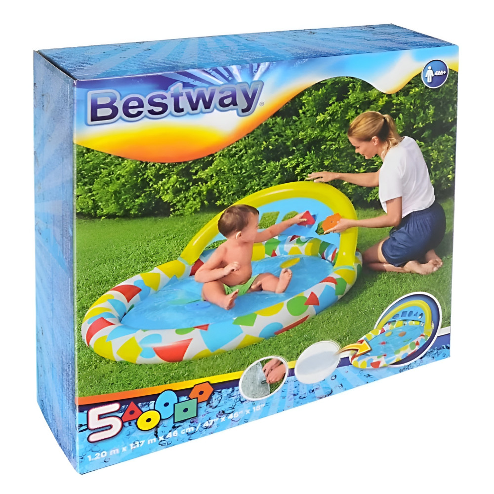Бассейн надувной 120*117*46 см 45 л 5 игрушек BestWay